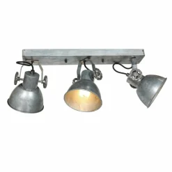 Lampes Industrielles-Luminaires Steinhauer Gearmetal Plafonnier, Spot de plafond Argent Oxydé, 3 lumières