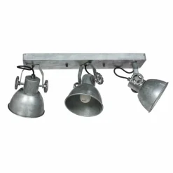 Lampes Industrielles-Luminaires Steinhauer Gearmetal Plafonnier, Spot de plafond Argent Oxydé, 3 lumières