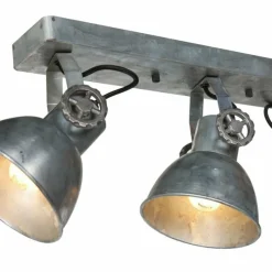 Lampes Industrielles-Luminaires Steinhauer Gearmetal Plafonnier, Spot de plafond Argent Oxydé, 3 lumières
