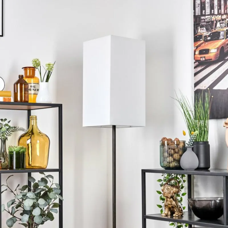 Lampes En Tissu-hofstein Geneva Lampadaire Écru, Noir, 1 lumière