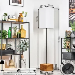 Lampes En Tissu-hofstein Geneva Lampadaire Écru, Noir, 1 lumière