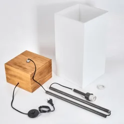 Lampes En Tissu-hofstein Geneva Lampadaire Écru, Noir, 1 lumière