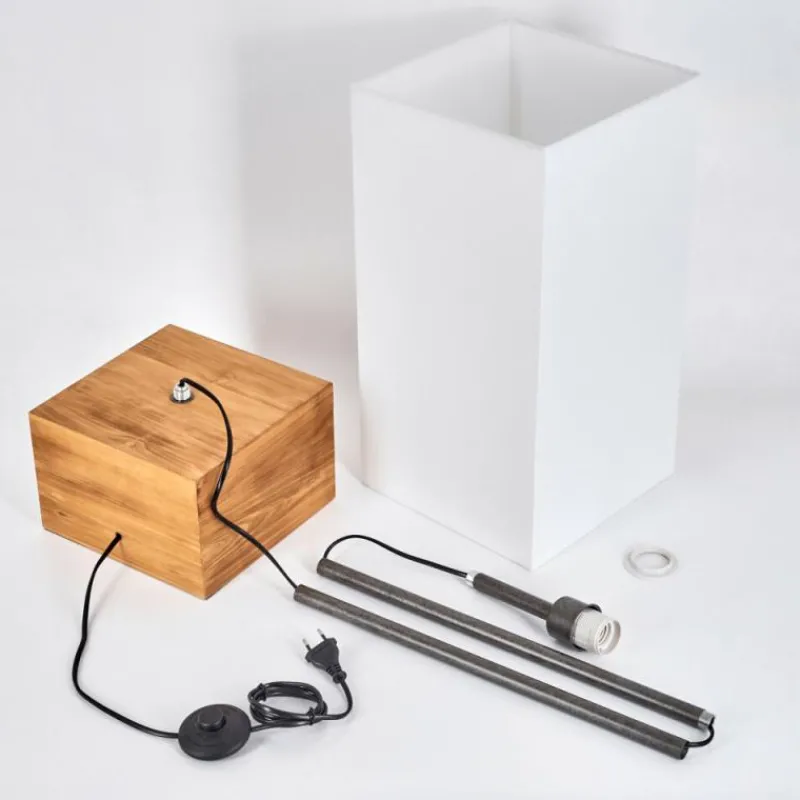 Lampes En Tissu-hofstein Geneva Lampadaire Écru, Noir, 1 lumière