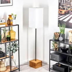 Lampes En Tissu-hofstein Geneva Lampadaire Écru, Noir, 1 lumière