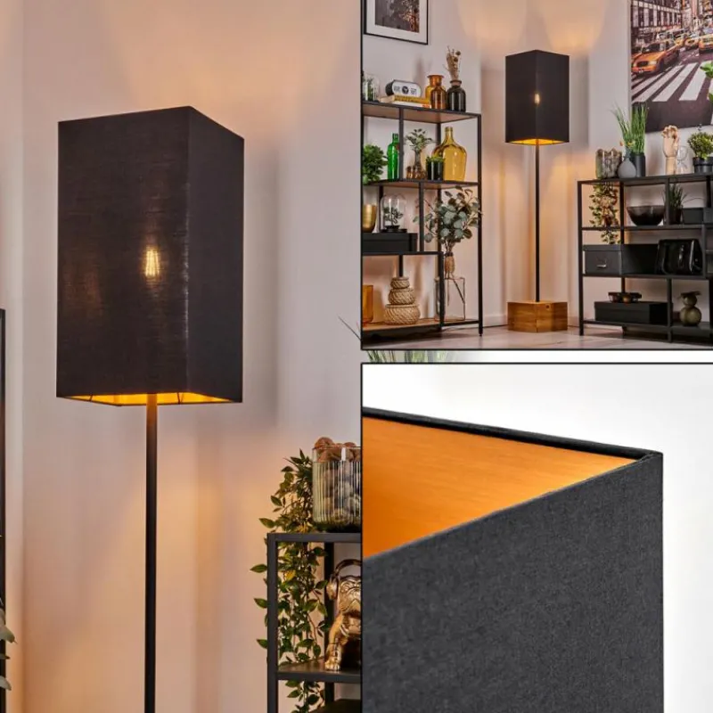 Lampes En Tissu-hofstein Geneva Lampadaire Écru, Noir, 1 lumière