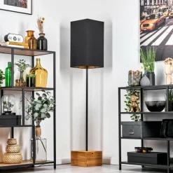 Lampes En Tissu-hofstein Geneva Lampadaire Écru, Noir, 1 lumière