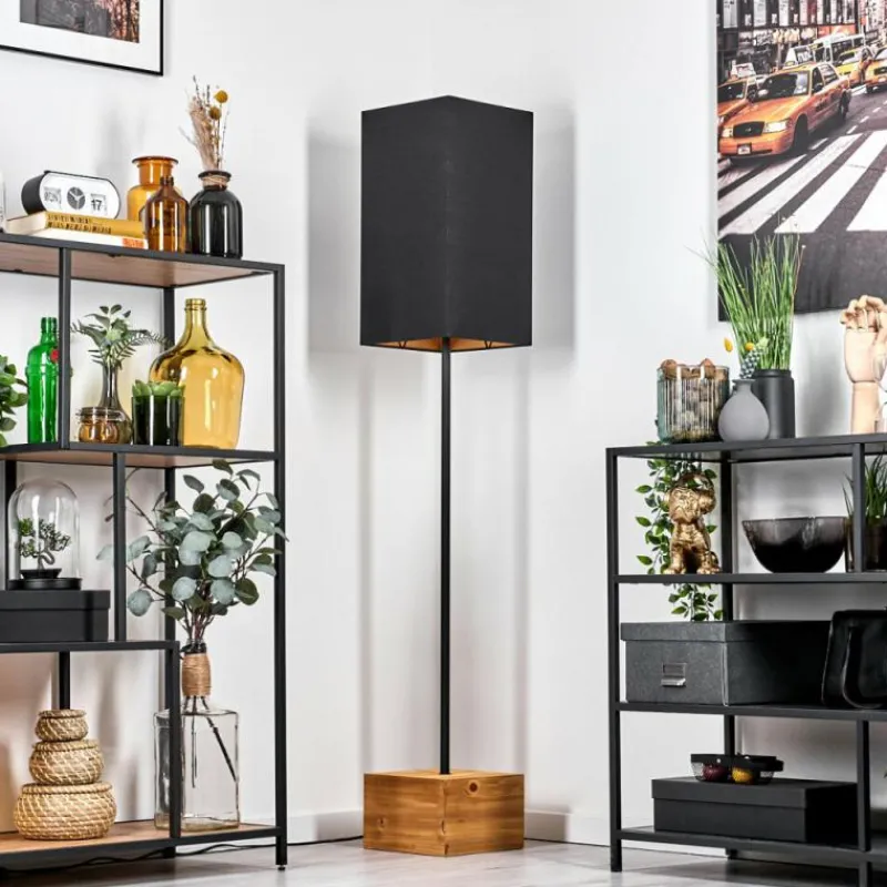 Lampes En Tissu-hofstein Geneva Lampadaire Écru, Noir, 1 lumière