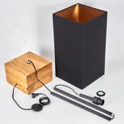 Lampes En Tissu-hofstein Geneva Lampadaire Écru, Noir, 1 lumière