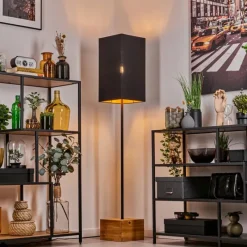 Lampes En Tissu-hofstein Geneva Lampadaire Écru, Noir, 1 lumière