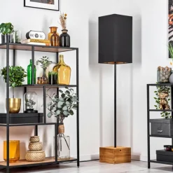 Lampes En Tissu-hofstein Geneva Lampadaire Écru, Noir, 1 lumière