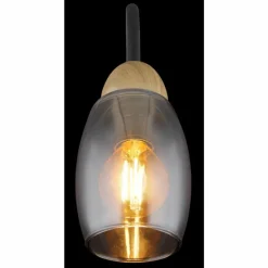 Suspension Verre Fumé-Luminaires Globo Lighting GERLY Applique murale Noir, 1 lumière