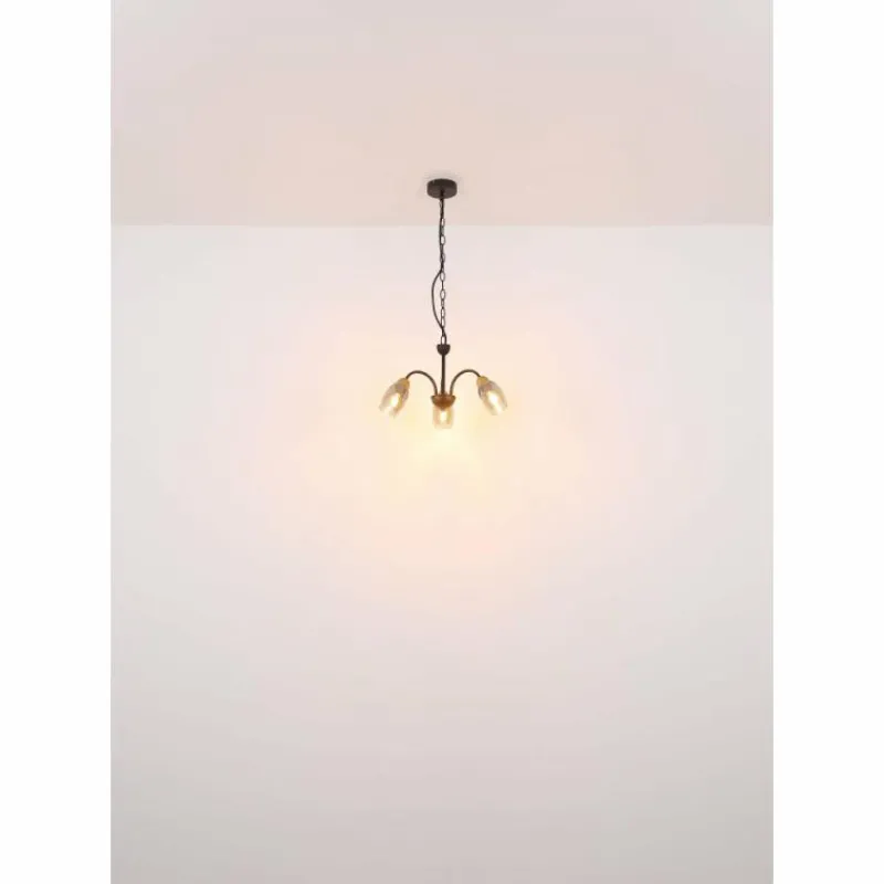 Suspension Verre Fumé-Luminaires Globo Lighting GERLY Applique murale Noir, 1 lumière