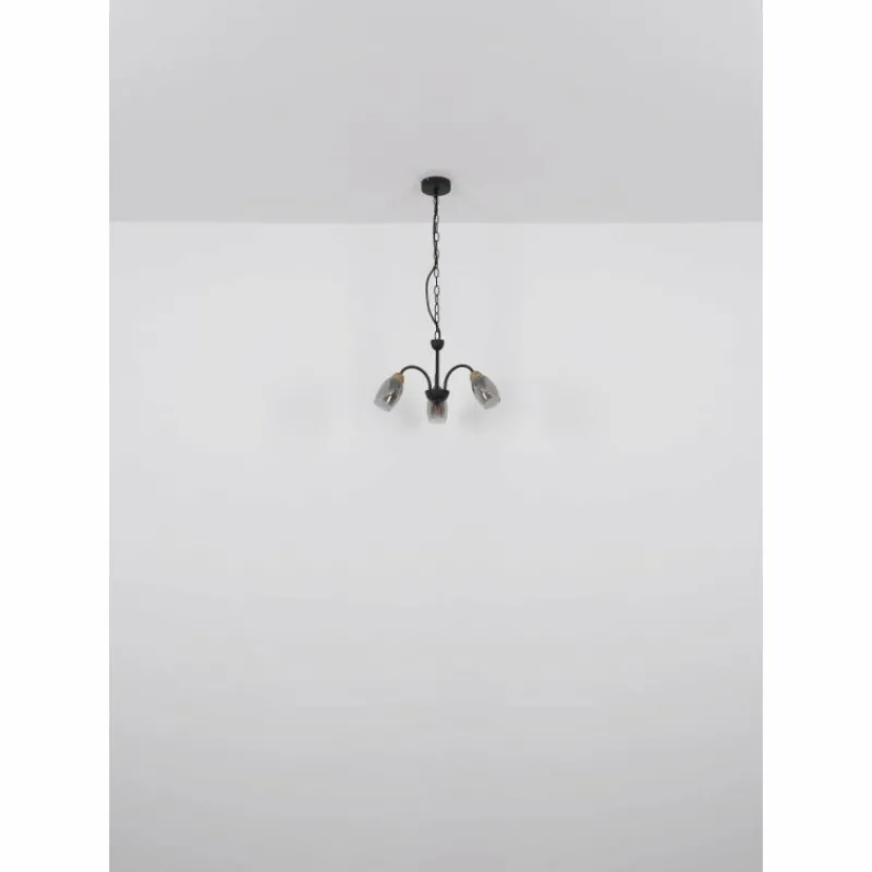 Suspension Verre Fumé-Luminaires Globo Lighting GERLY Applique murale Noir, 1 lumière