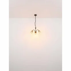 Suspension Verre Fumé-Luminaires Globo Lighting GERLY Suspension Noir, 3 lumières