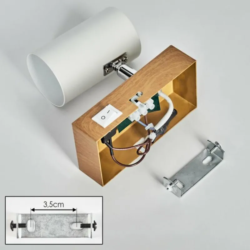 Luminaires Scandinaves-hofstein Gesteira Applique murale, Spot mural Chrome, Couleur bois, 1 lumière