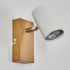 Luminaires Scandinaves-hofstein Gesteira Applique murale, Spot mural Chrome, Couleur bois, 1 lumière