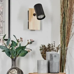 Luminaires Scandinaves-hofstein Gesteira Applique murale, Spot mural Écru, Noir, 1 lumière