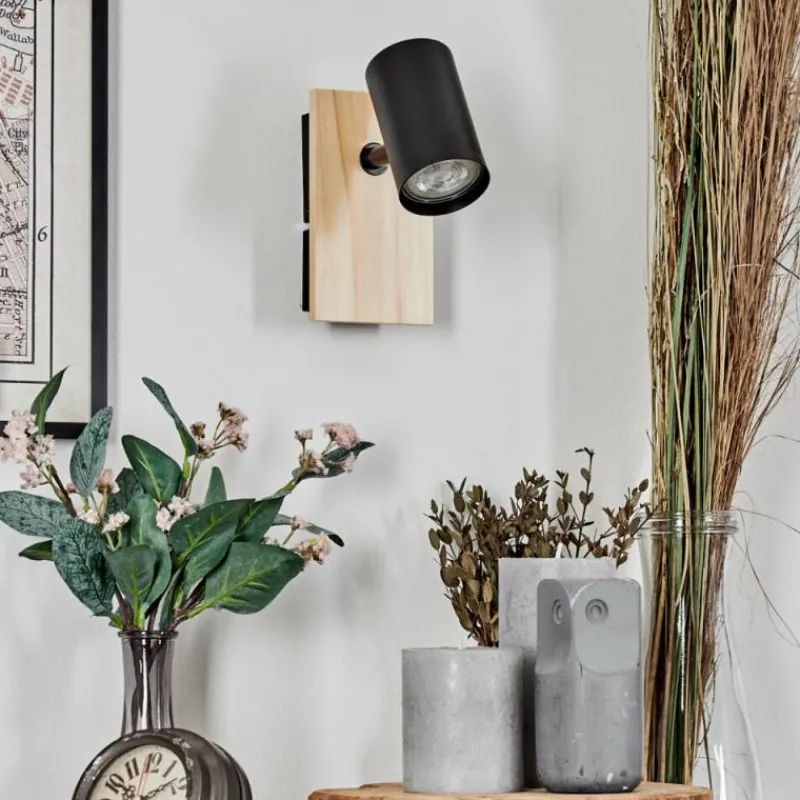 Luminaires Scandinaves-hofstein Gesteira Applique murale, Spot mural Écru, Noir, 1 lumière