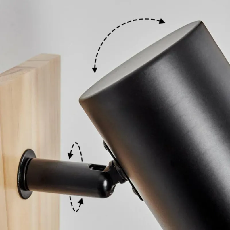 Luminaires Scandinaves-hofstein Gesteira Applique murale, Spot mural Écru, Noir, 1 lumière