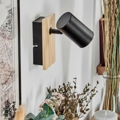 Luminaires Scandinaves-hofstein Gesteira Applique murale, Spot mural Écru, Noir, 1 lumière