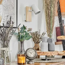 Luminaires Scandinaves-hofstein Gesteira Applique murale, Spot mural Écru, Blanc, 1 lumière