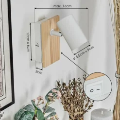 Luminaires Scandinaves-hofstein Gesteira Applique murale, Spot mural Écru, Blanc, 1 lumière