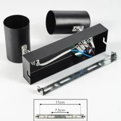 Luminaires Scandinaves-hofstein Gesteira Plafonnier, Spot de plafond Chrome, Noir, 2 lumières