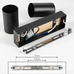 Luminaires Scandinaves-hofstein Gesteira Plafonnier, Spot de plafond Couleur bois, Noir, 2 lumières