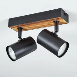 Luminaires Scandinaves-hofstein Gesteira Plafonnier, Spot de plafond Couleur bois, Noir, 2 lumières