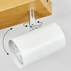 Luminaires Scandinaves-hofstein Gesteira Plafonnier, Spot de plafond Chrome, Couleur bois, 2 lumières