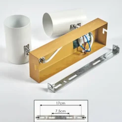 Luminaires Scandinaves-hofstein Gesteira Plafonnier, Spot de plafond Chrome, Couleur bois, 2 lumières