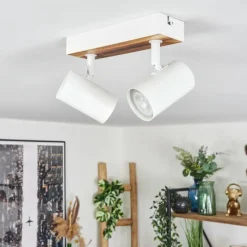 Luminaires Scandinaves-hofstein Gesteira Plafonnier, Spot de plafond Couleur bois, Blanc, 2 lumières