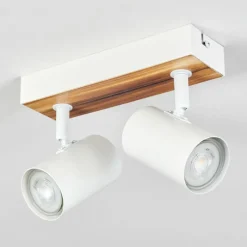 Luminaires Scandinaves-hofstein Gesteira Plafonnier, Spot de plafond Couleur bois, Blanc, 2 lumières