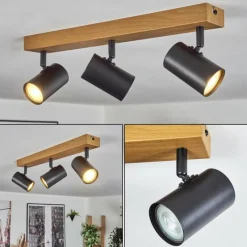 hofstein Gesteira Plafonnier, Spot de plafond Écru, Noir, 3 lumières