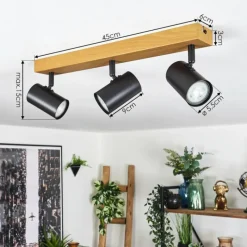 hofstein Gesteira Plafonnier, Spot de plafond Écru, Noir, 3 lumières