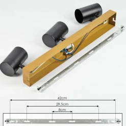 hofstein Gesteira Plafonnier, Spot de plafond Écru, Noir, 3 lumières