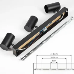 Luminaires Scandinaves-hofstein Gesteira Plafonnier, Spot de plafond Bois foncé, Noir, 3 lumières