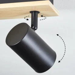 Luminaires Scandinaves-hofstein Gesteira Plafonnier, Spot de plafond Bois clair, Noir, 3 lumières