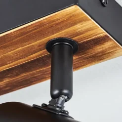 Luminaires Scandinaves-hofstein Gesteira Plafonnier, Spot de plafond Bois foncé, Noir, 6 lumières