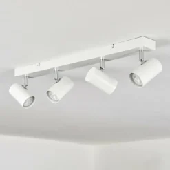 Luminaires Scandinaves-hofstein Gesteira Plafonnier, Spot de plafond Chrome, Blanc, 4 lumières