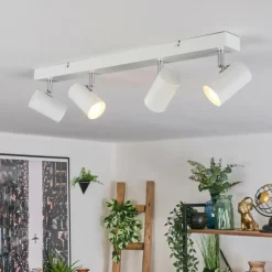 Luminaires Scandinaves-hofstein Gesteira Plafonnier, Spot de plafond Chrome, Blanc, 4 lumières