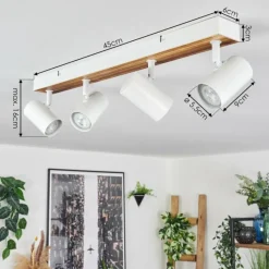 Luminaires Scandinaves-hofstein Gesteira Plafonnier, Spot de plafond Écru, Blanc, 4 lumières