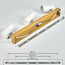 Luminaires Scandinaves-hofstein Gesteira Plafonnier, Spot de plafond Chrome, Couleur bois, 3 lumières