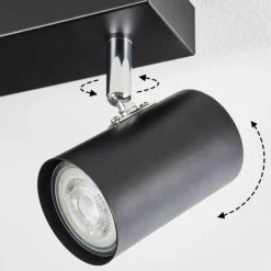 Luminaires Scandinaves-hofstein Gesteira Plafonnier, Spot de plafond Chrome, Noir, 6 lumières