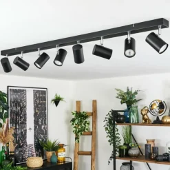 Luminaires Scandinaves-hofstein Gesteira Plafonnier, Spot de plafond Chrome, Noir, 8 lumières