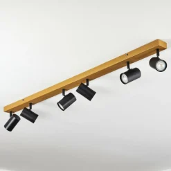 Luminaires Scandinaves-hofstein Gesteira Plafonnier, Spot de plafond Couleur bois, 6 lumières