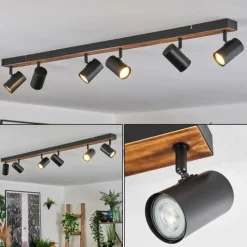 Luminaires Scandinaves-hofstein Gesteira Plafonnier, Spot de plafond Écru, Noir, 6 lumières