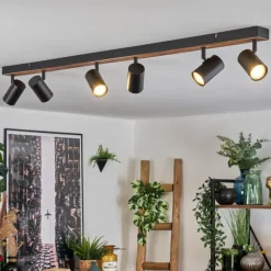 Luminaires Scandinaves-hofstein Gesteira Plafonnier, Spot de plafond Écru, Noir, 6 lumières