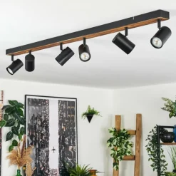Luminaires Scandinaves-hofstein Gesteira Plafonnier, Spot de plafond Écru, Noir, 6 lumières
