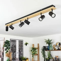 Luminaires Scandinaves-hofstein Gesteira Plafonnier, Spot de plafond Écru, Noir, 6 lumières